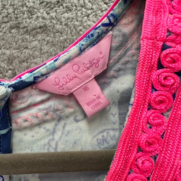 Lilly Pulitzer Size 16 Carlotta Stretch Shift Dress Joy Ride Elephant Coastal - Picture 6 of 12